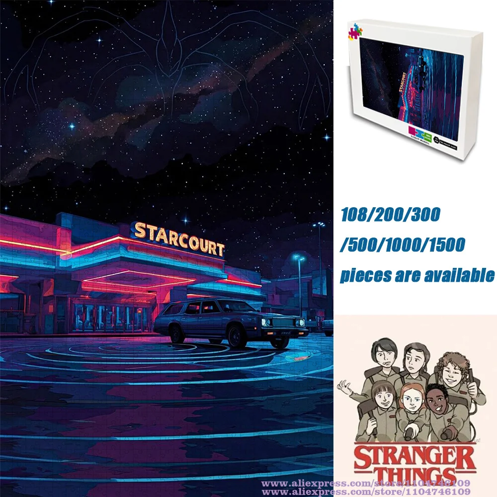 

Stranger Things Starcourt Mall Puzzle Jigsaw 108/200/300/500/1000/1500Pcs Intelligence Puzzles for Kids & Adults Home Decoration