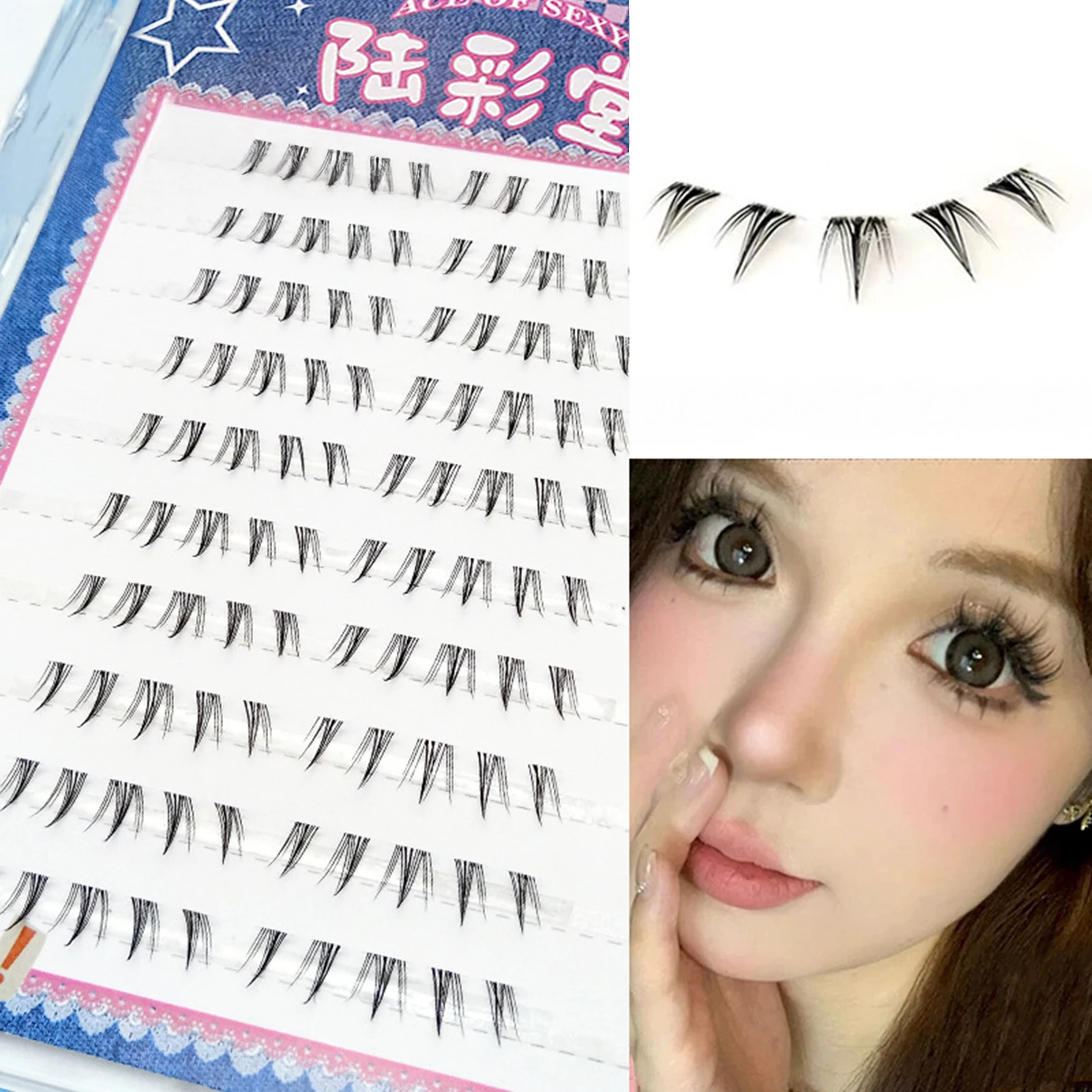 10 Rows Black Sunflower False Lower Lashes Large Capacity Volume Fluffy Korean Eyelash Extension Natural Manga For Party Makeup