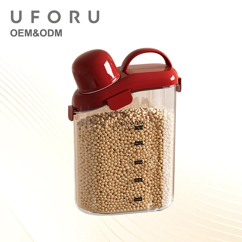 Contenedor de Almacenamiento de Arroz Sellado UFORU, Dispensador de Granos de Gran Capacidad, Caja de Almacenamiento de Alimentos Sin Bisfenol A