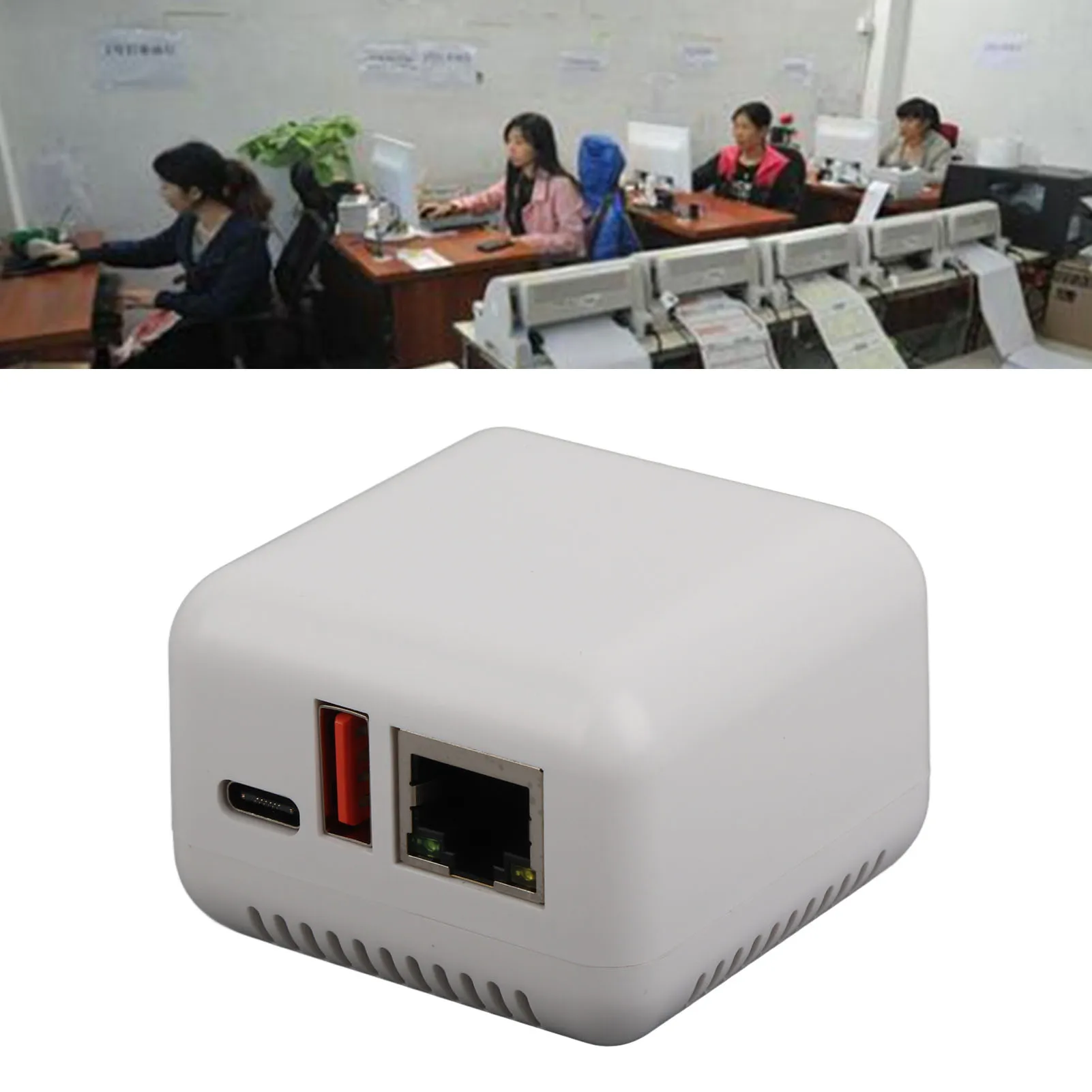 USB 2.0 Network Print Server Compact Wireless Print Server Multiple Interfaces Supports Image Printing 100-240V for Computer