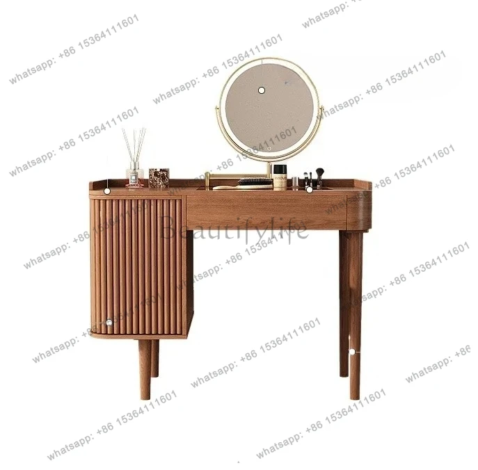 

solid wood dresser bedroom modern simple Japanese-style small apartment master bedroom storage cabinet makeup table integrated