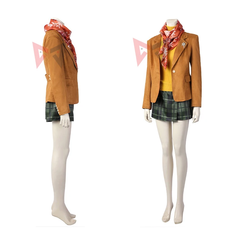 New Ashley Graham Cosplay Costume Resident Vest Suede Coat Skirt Scarf Boots For Girl Women Custom Made