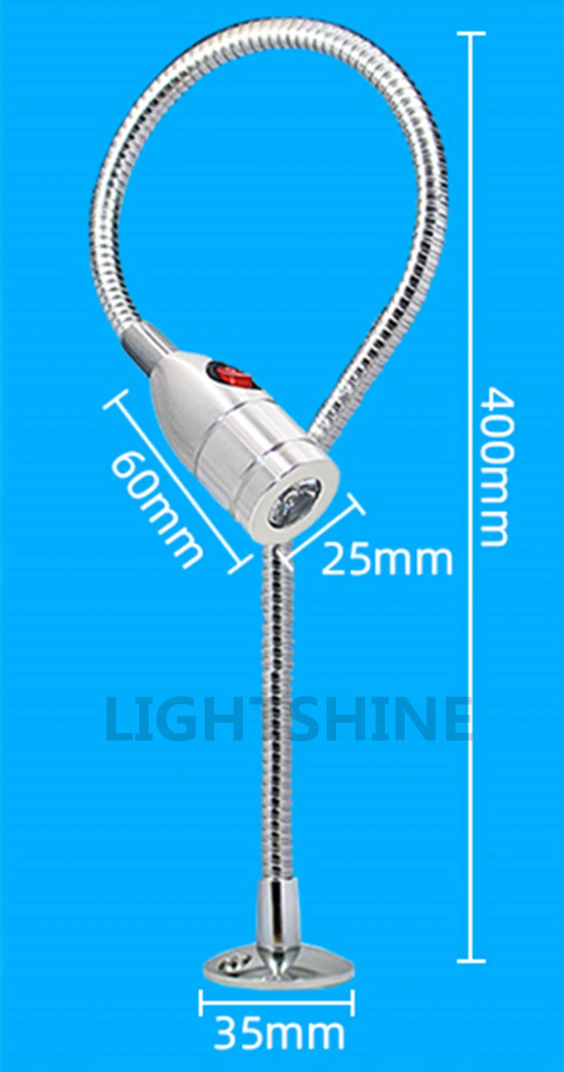 Lámpara Led de trabajo para máquina herramienta, brazo largo, manguera universal, torno magnético CNC, 36V, 220V, 24v