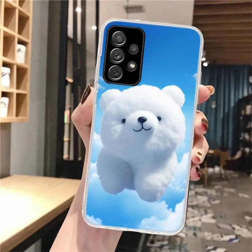Sunny Clouds Teddy Bear Silicon Phone Case For Samsung Galaxy A52 A51 A50S A42 A32 A22 A12 A02S A30S A20S A10S A41 A31 A21S A40 view 4