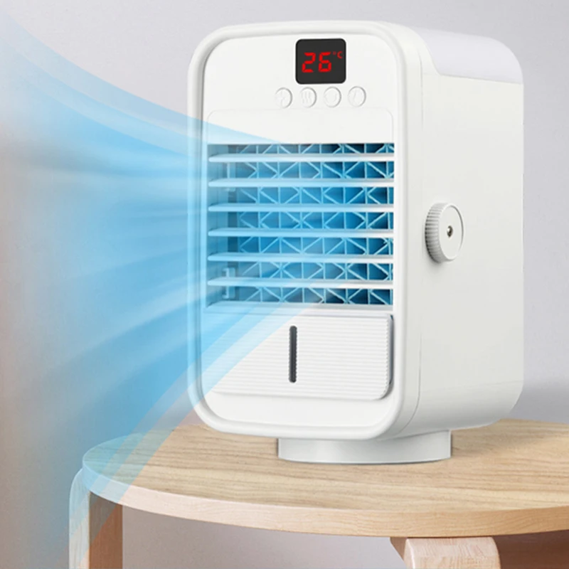 

Portable Mini Air Conditioner Fan USB Rechargeable Personal Cooling Fan for Home Office Dorm Room Bedroom Travel Outdoors