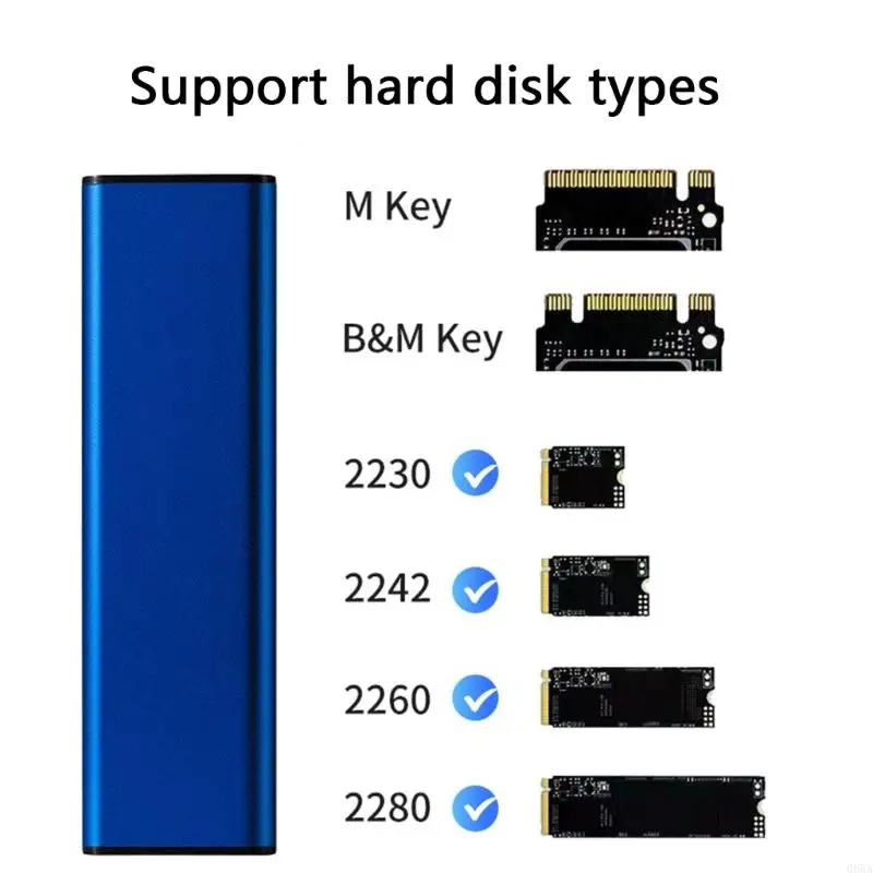 알루미늄 M.2 솔리드 디스크 박스 NVME/기타 옵션 알루미늄 케이스 휴대 성 박스