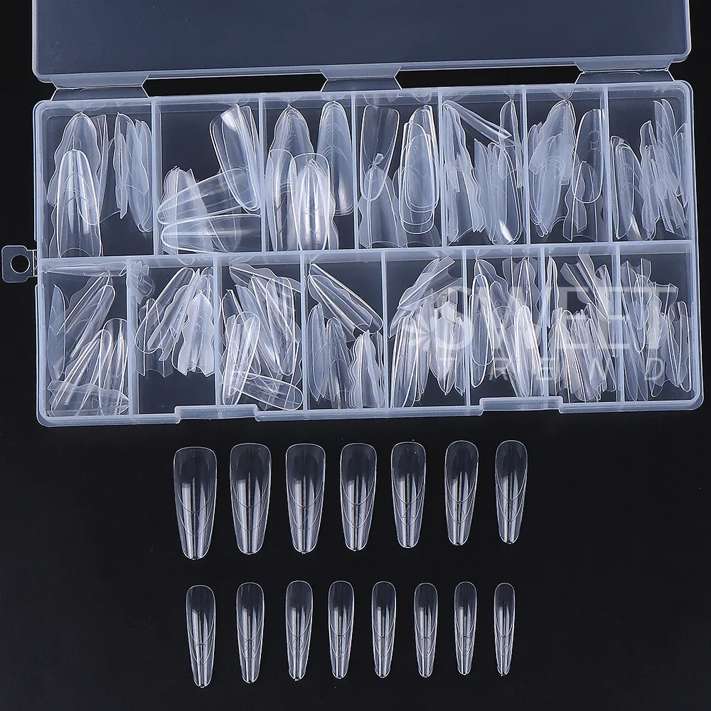 1 صندوق مزدوج أشكال الأظافر جديد 180 قطعة 15 حجم ملحقات-أشكال مزدوجة طويلة نعش اللوز العلوي/أسفل أشكال الأظافر مانيكير تمديد أداة #4
