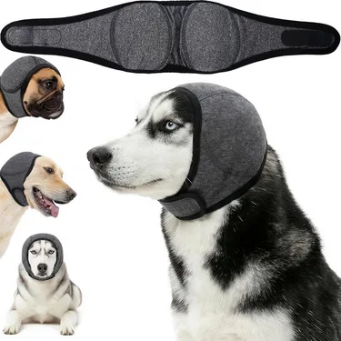 Dog Ear Muffs Noise Protection, No Flap Ear Wraps for Dogs, Noise Canceling Headphones for Dogs, Adjustable Dog Ear Cover