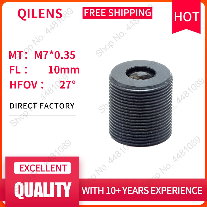 QILENS CCTV obiektyw M7 10mm do bezpieczeństwa 720P 1080P HD Mini kamera obiektyw z otworem na pin
