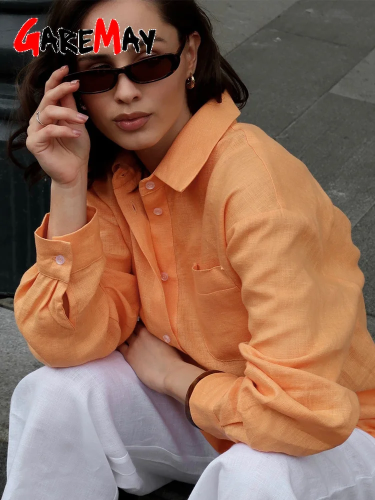 Spring White Women’s Linen Shirt Long Sleeve Beautiful Blouses Elegant Basic Top Collar Yellow Blue Cotton Shirt for Women 2 Spring White Women's Linen Shirt Long Sleeve Beautiful Blouses Elegant Basic Top Collar Yellow Blue Cotton Shirt for Women 2