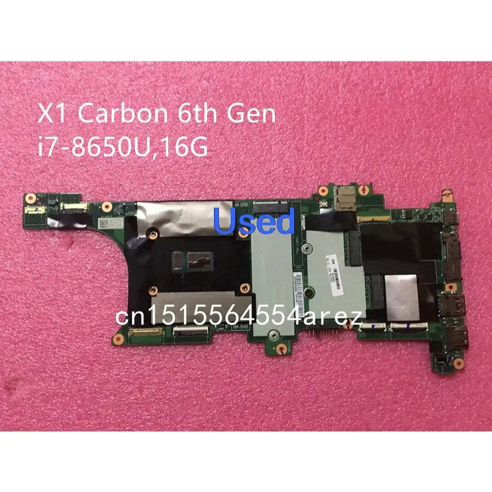 Used For Lenovo Thinkpad X1 Carbon 6th Gen Type 20KH 20KG Laptop Motherboard Mainboard i7-8650U 16GB RAM 01YR217