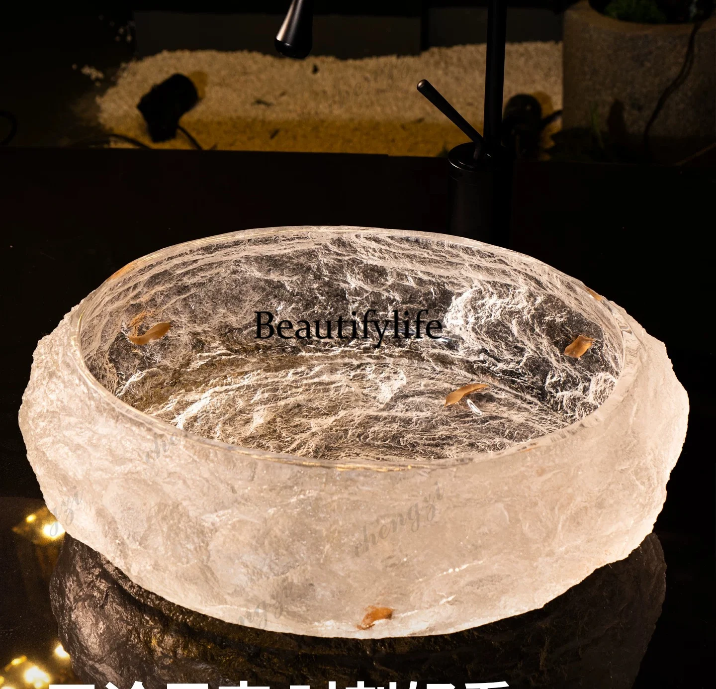 Light luxury transparent acrylic table basin wash basin single basin  wash table creativity