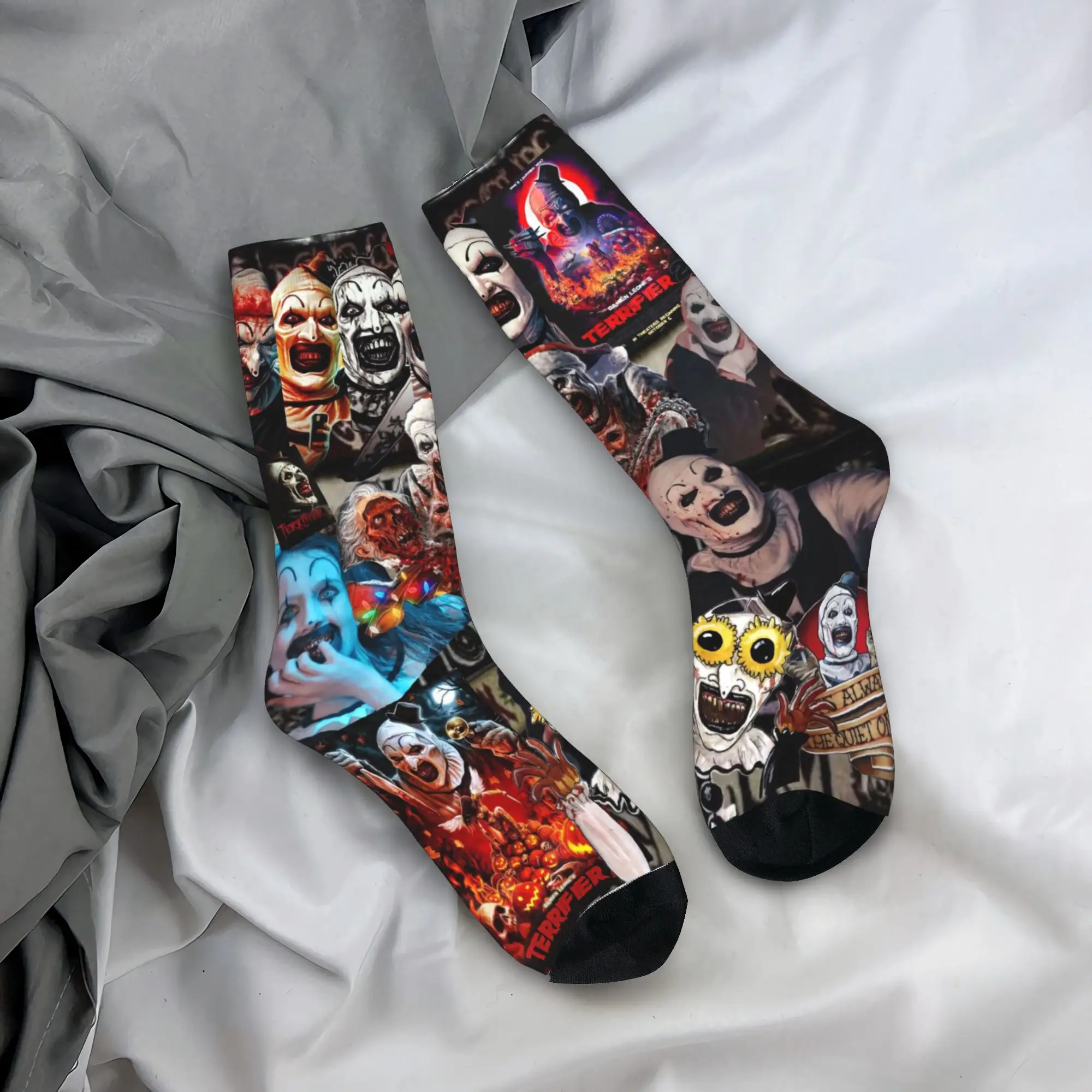 

Terrifier Horror коллаж чулки мужские носки дышащие повседневные носки осенние спортивные противоскользящие носки для бега на заказ подарок