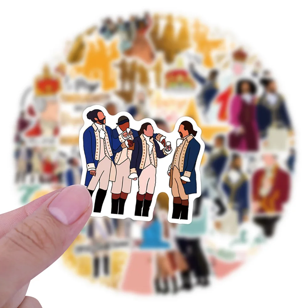 10/55 pçs dos desenhos animados hamilton musical graffiti adesivo dos desenhos animados personalizado diy papelaria caixa copo de água diário decalque à prova dwaterproof água brinquedo