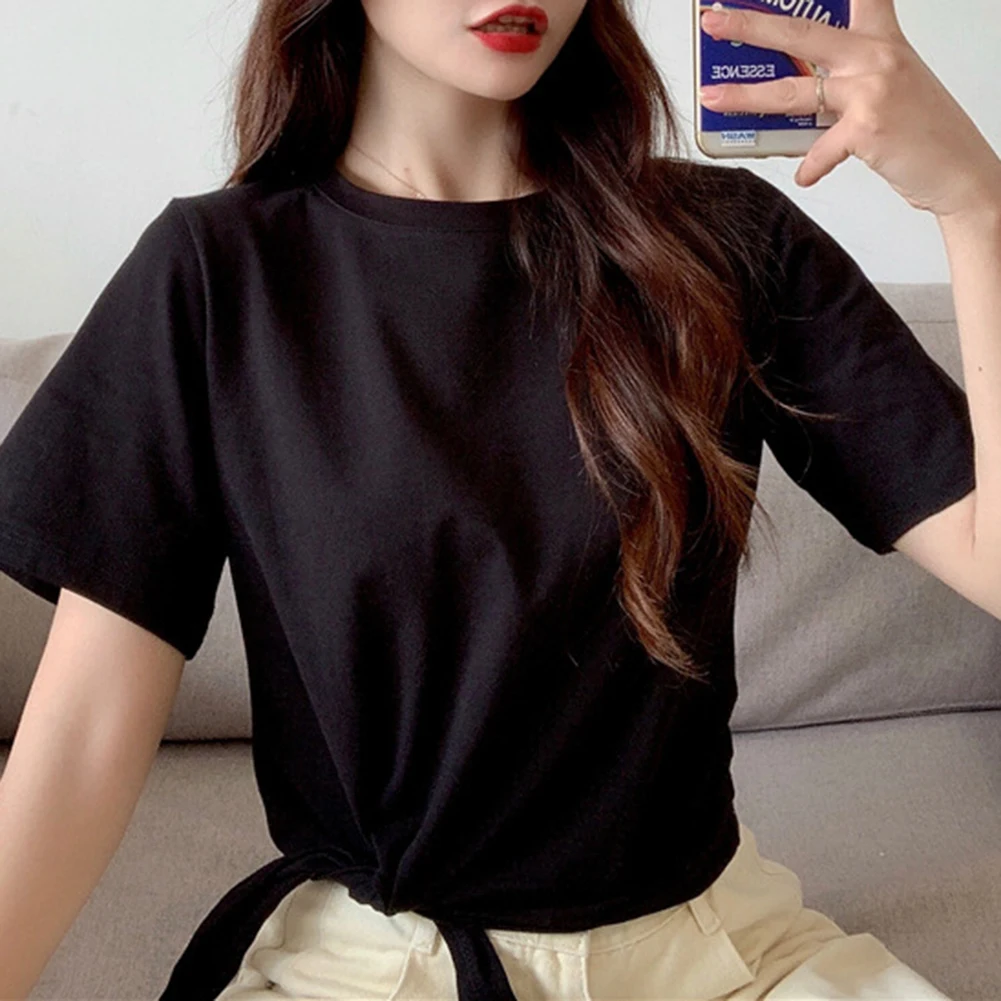

For Daily Use High Waist T Shirt 2025 Summer Fashion T Shirt Womenclothes Casual Short Sleeve Polyester Fabric