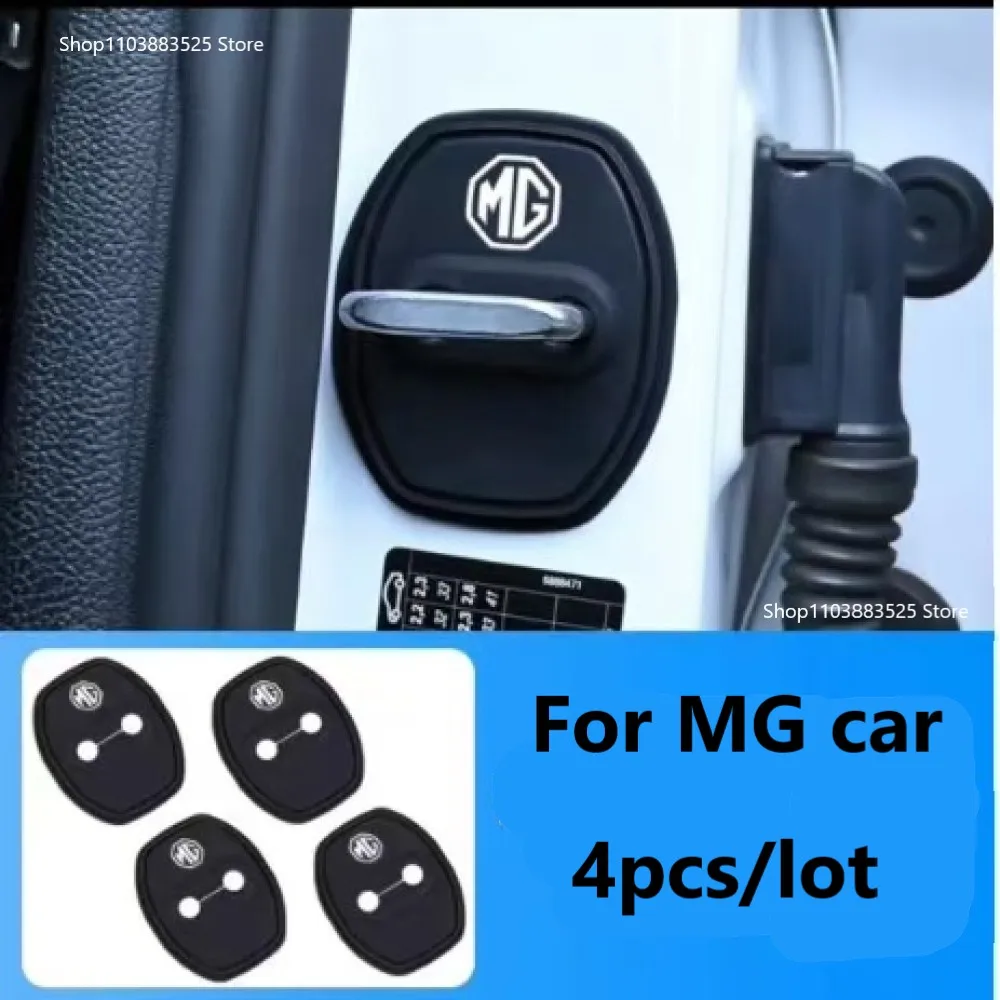 

4pcs Car Door Lock Buckle Silicone Protective Shell Sticker For MG ZS HS MG3 MG4 MG5 MG6 MG7 Cyberster ES5 ONE GT GS EZS 3SW
