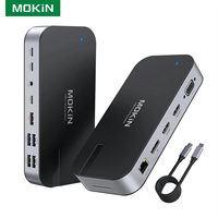 MOKiN 15 in 1 Docking Station USB C Hub USB Adapter Laptop Dock with 4K Dual HDMI VGA DP Quadruple Monitor Display for MacBook