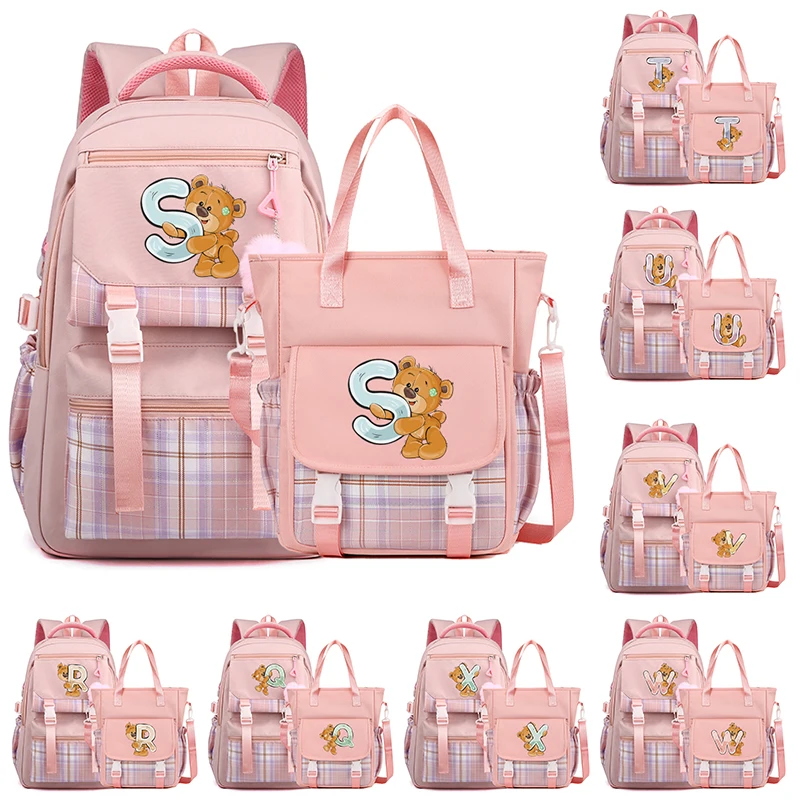 

2 шт./комплект, рюкзак с маленьким медведем и надписью на английском языке