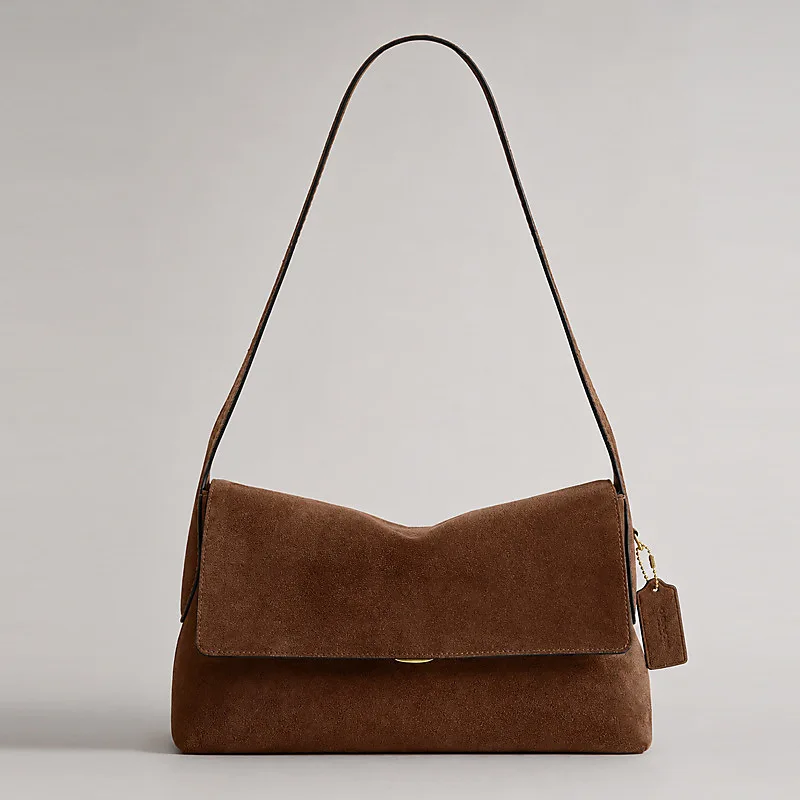 WGSTART 2027 New Retro Faux Suede Flap Shoulder BagsFashion Women Underarm Bag Luxury Quality Commuter Lady Handbags 2026