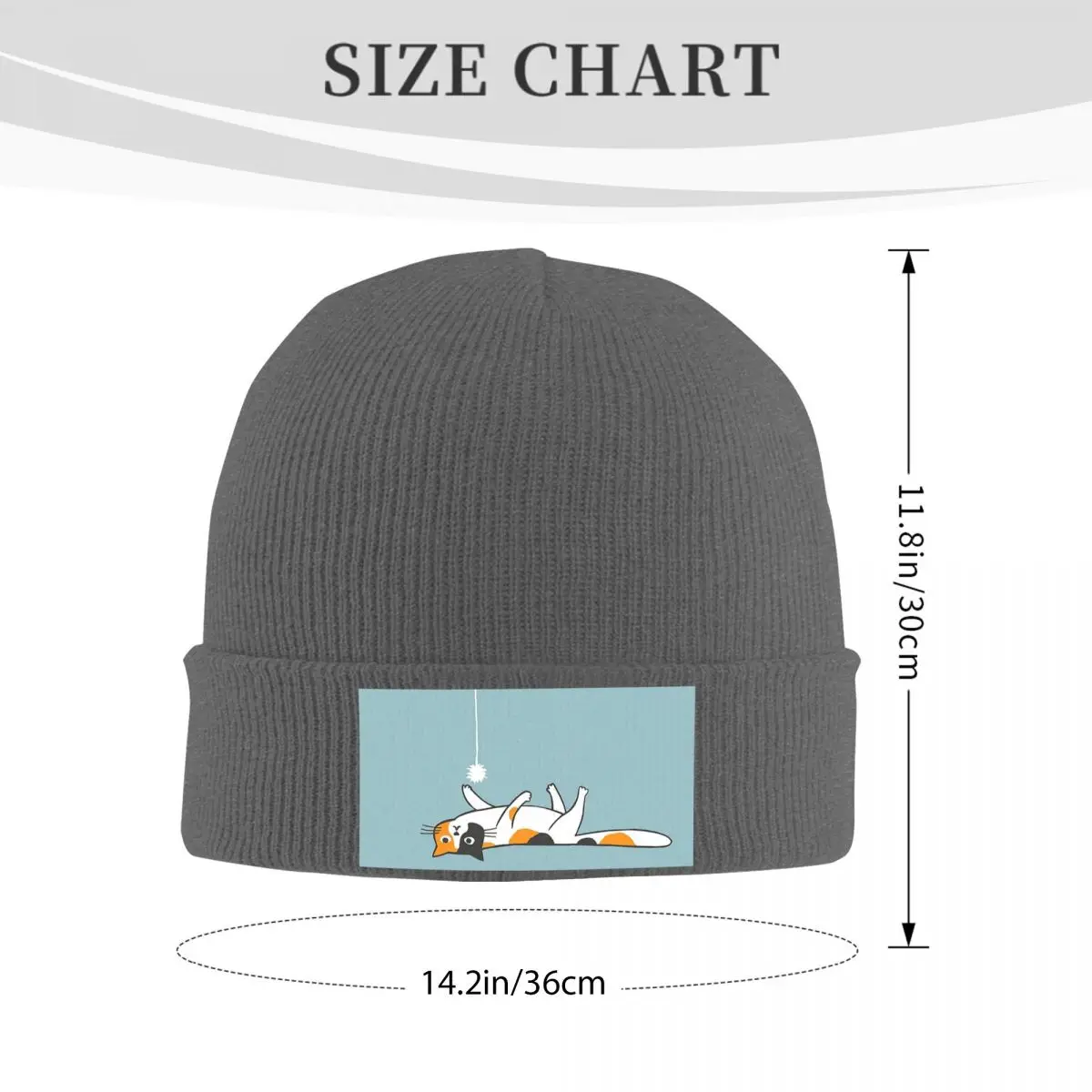 Funny Bored Calico Kitty Cat Warm Knitted Cap Hip Hop Bonnet Hat Autumn Winter Outdoor Beanies Hats for Men Women Adult