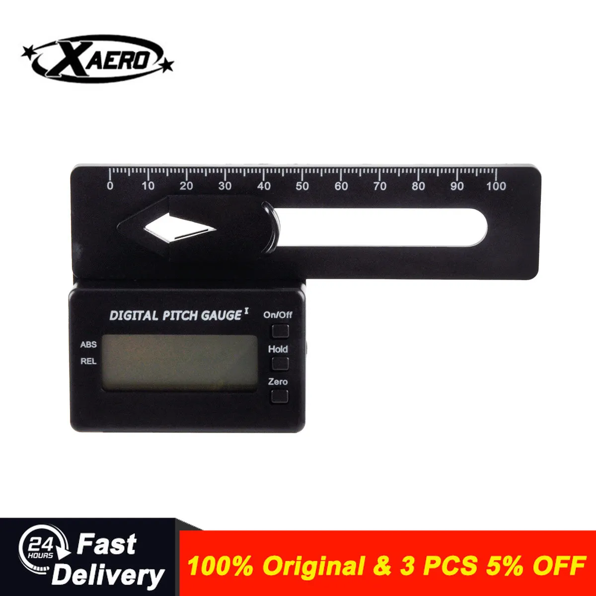 XAERO Digital RC Pitch Gauge with LCD Display - Blade Angle Measuring Tool for Helicopters & Drones - 0-360° Precision