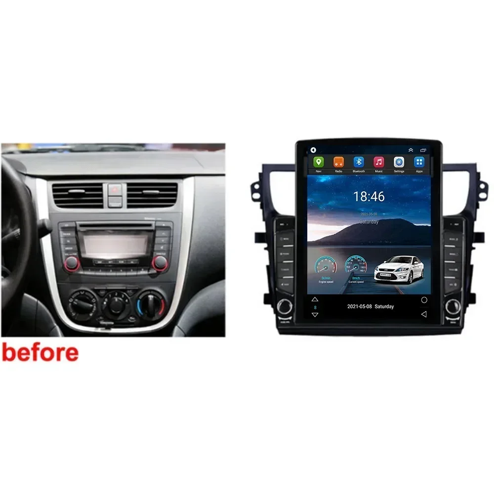 For Tesla Style 2 Din Android 13 Car Radio For Suzuki Celerio Alto 2015+  Multimedia Video Player GPS Stereo Carplay RDS Camera