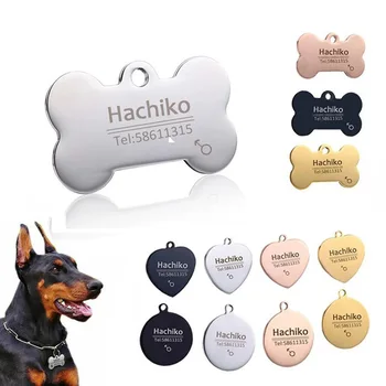 Gepersonaliseerde gegraveerde kat hond huisdier ID-tag honden anti-verloren halsband charme gravure huisdier naam halsband voor puppy katten kraag accessoires