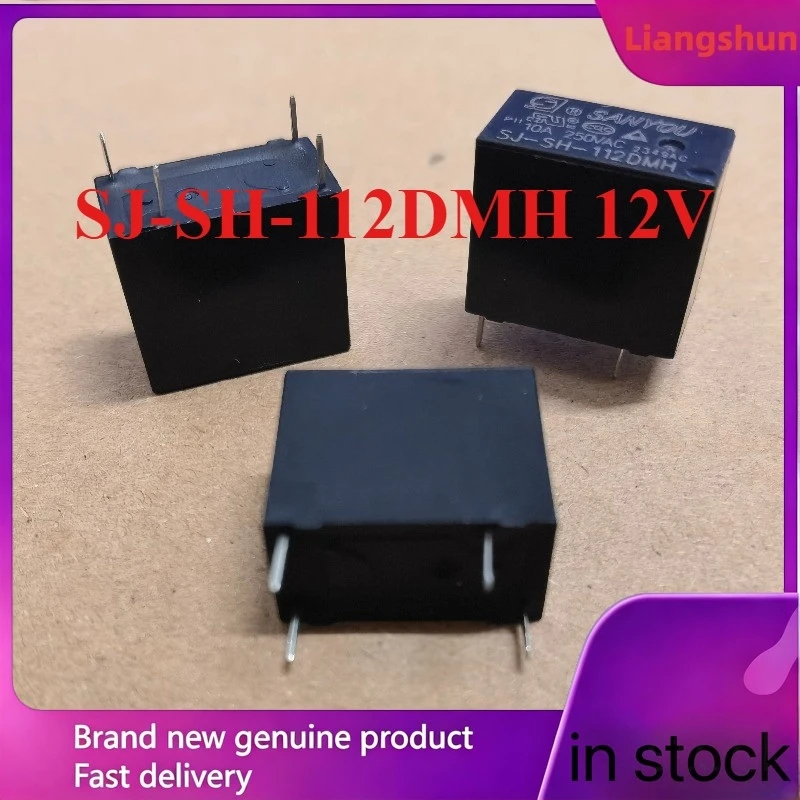 New 5pcs/lot  SJ-SH-112DMH 12V 10A 4pins Sanyou Relay