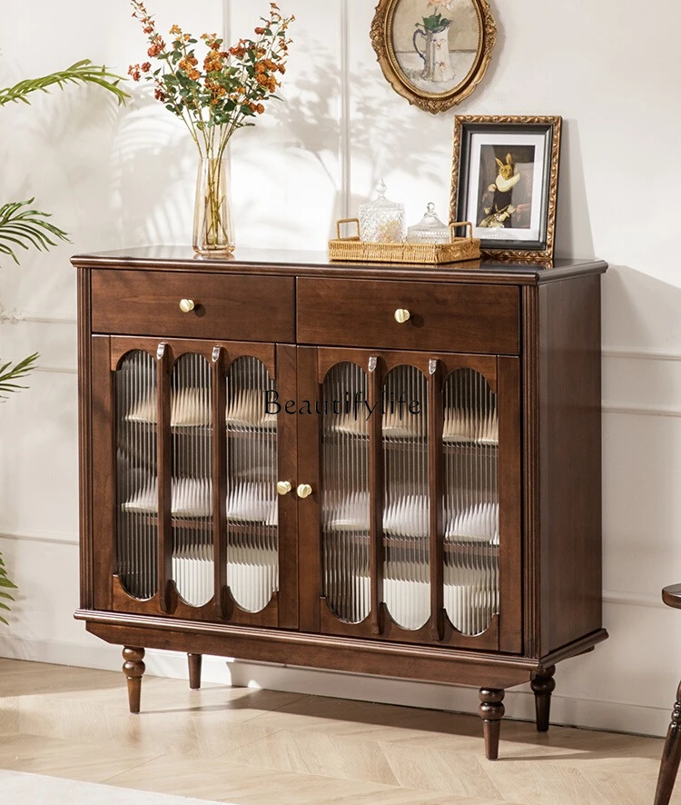 

*Французский шкаф для обуви в стиле ретро, американская мебель из цельного дерева, большая вместимость, европейский легкий роскошный дверной шкаф