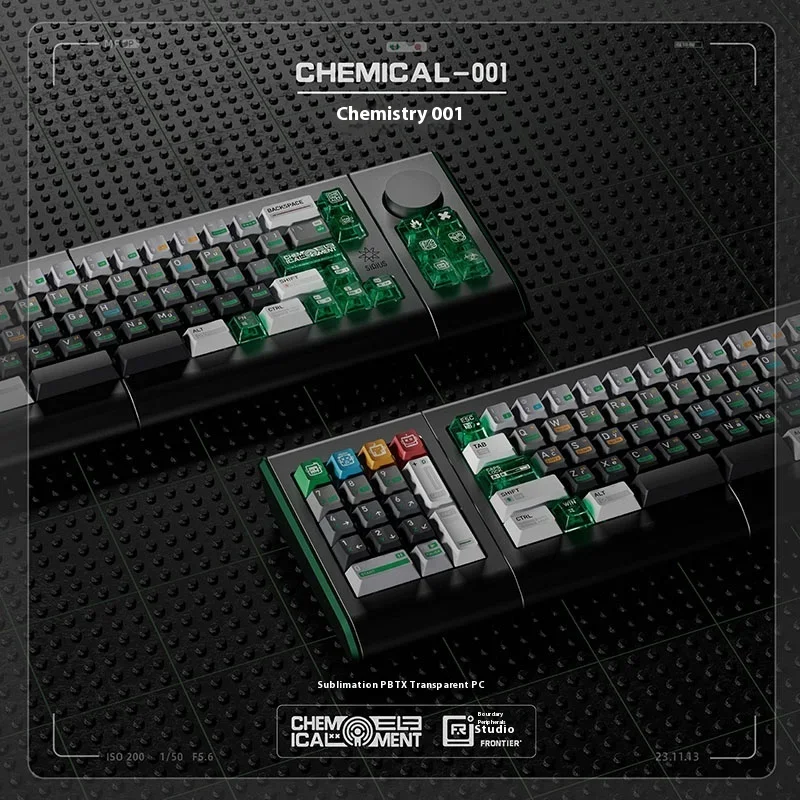 Fronteira Química Teclado Mecânico, Keycap Teclado, 173 Chaves, Sublimação Térmica Pbt, Transparente, Personalizado PC Keyboard, Escritório Presente, 001