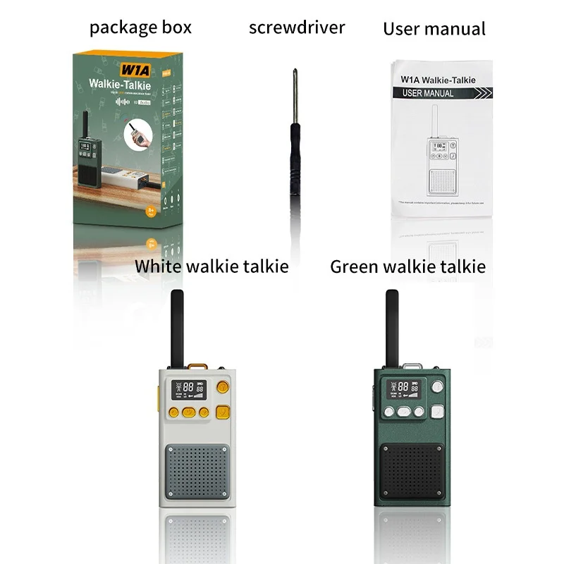 Walkie Talkie jangkauan jauh portabel, Radio Walkie Talkie genggam 400-470Mhz dengan senter Led untuk luar ruangan