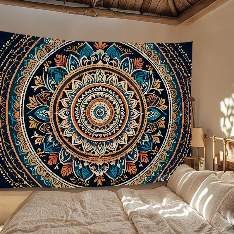 VIKAMA Mandala Tapestry Boho Indian Hippie Floral Wall Hanging Psychedelic Art for Bedroom Living Room Home Decor