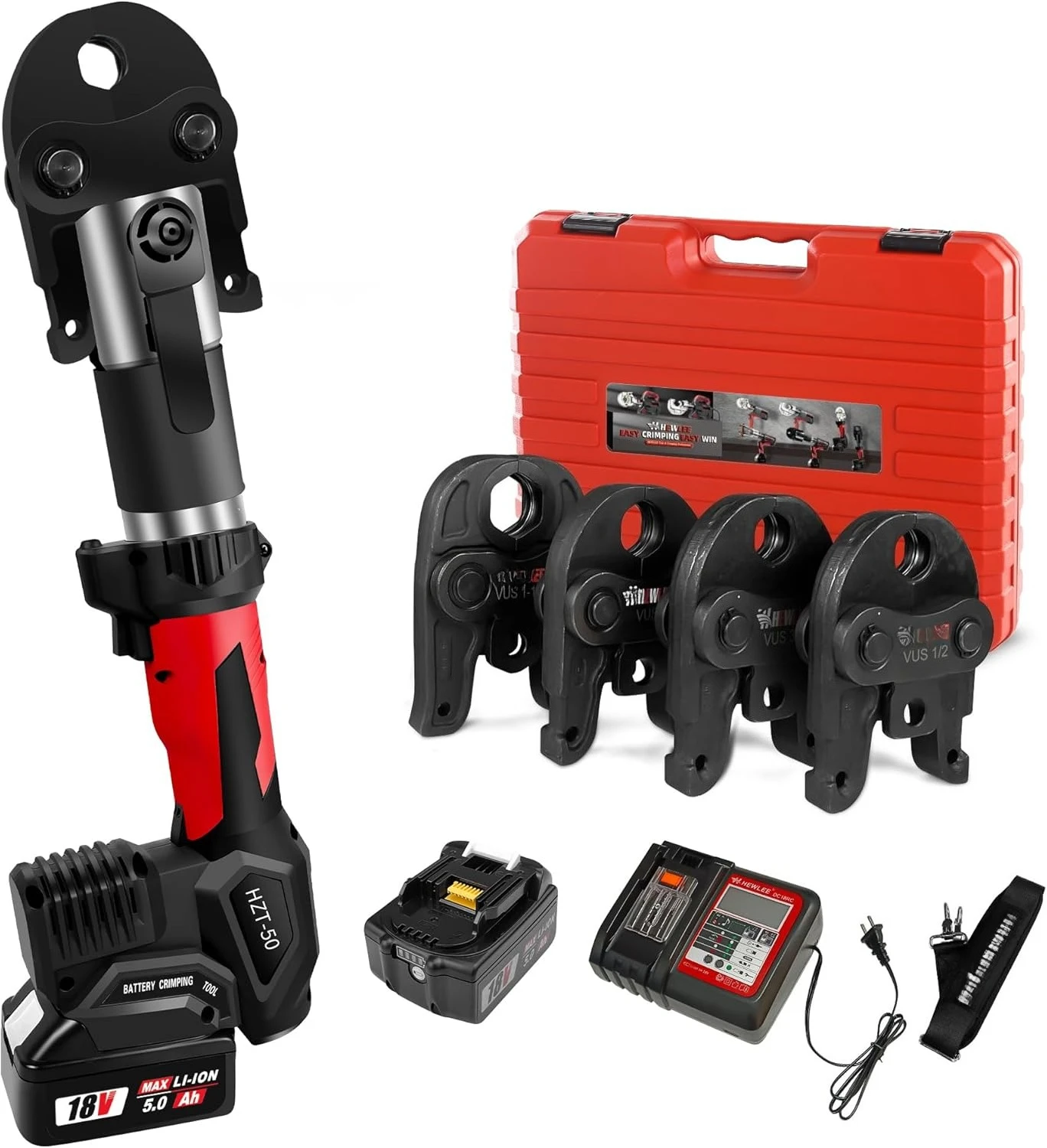 

Pro Press Copper Crimper Propress Tool with 4 Jaws 1/2", 3/4", 1",1-1/4", Battery Powered Crimping Tool 42KN for US Standard