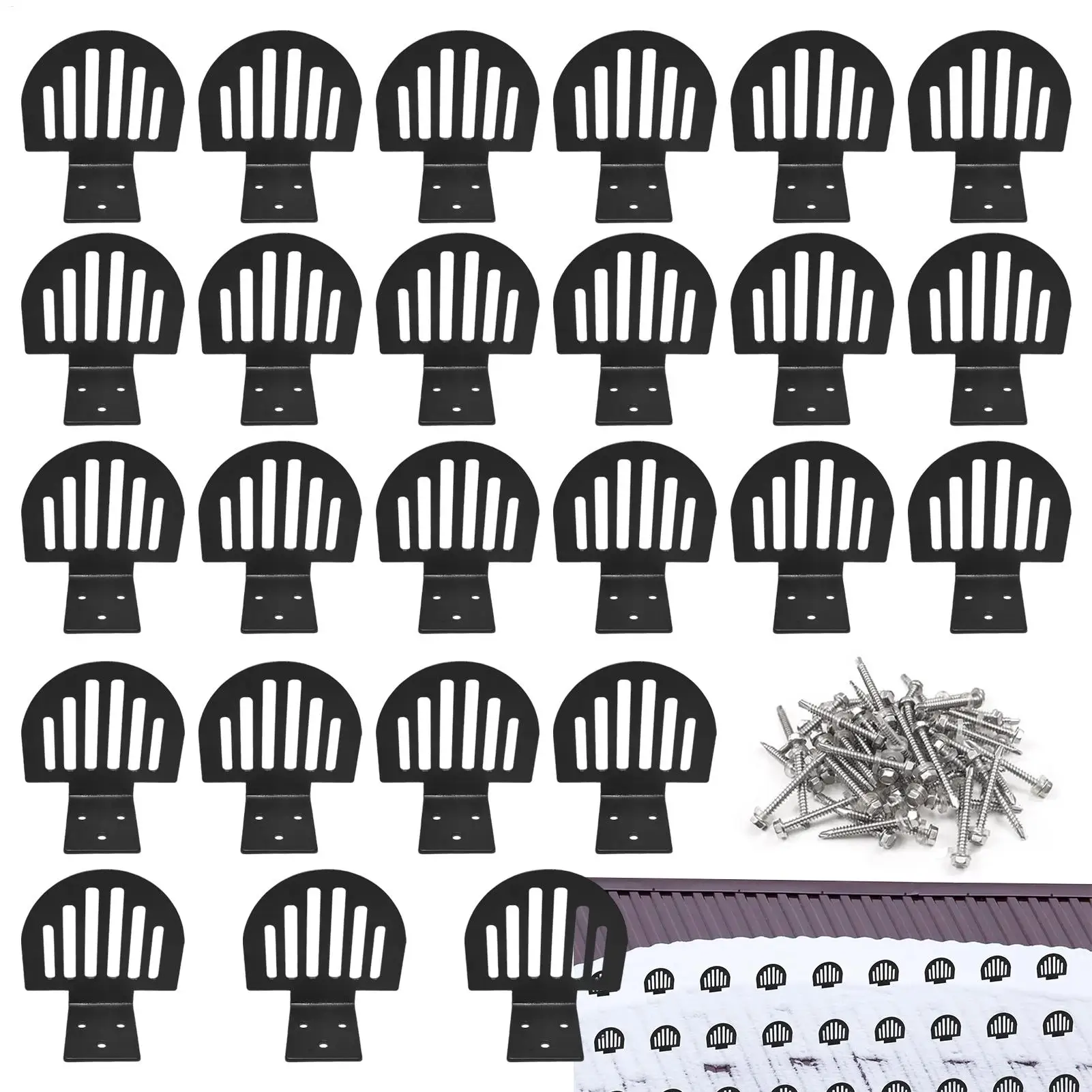 Metal Roof Snow Guards 25 Pieces Standing Seam Roofing Metal Ice Stop Protection Devices For Winter Supplies Prevent Ice Sliding