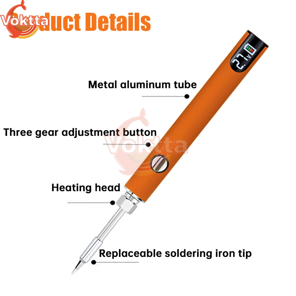 650mAh 510 Thread Battery Pen Mini Solder Iron Pen Kit Adjustable Voltage Heating Device Portable Electric Soldering Iron Tool