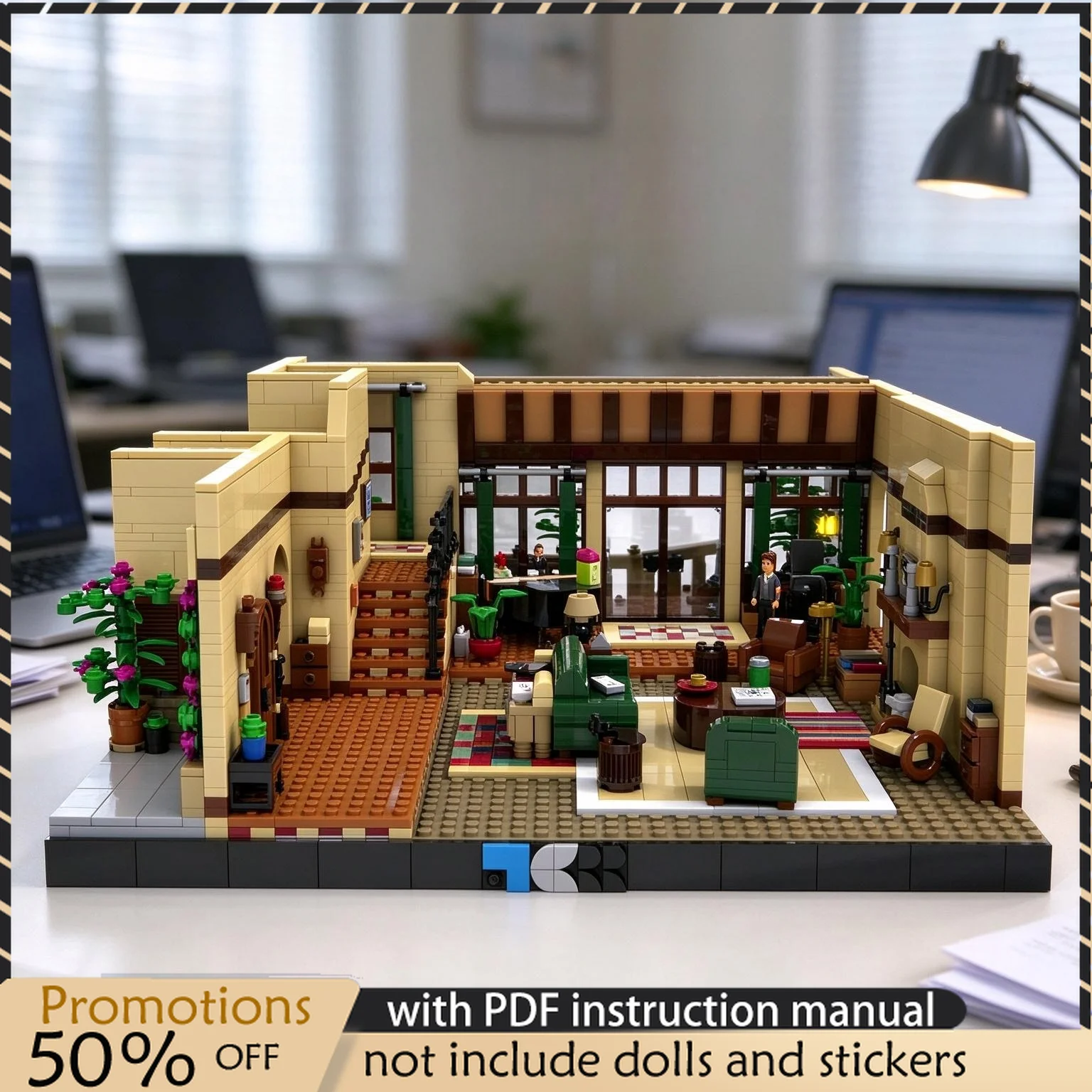 2648PCS MOC Classic TV Show Residence Scene Diorama Model Building Blocks DIY Assembly Toy Adult Collector Desktop Decoration