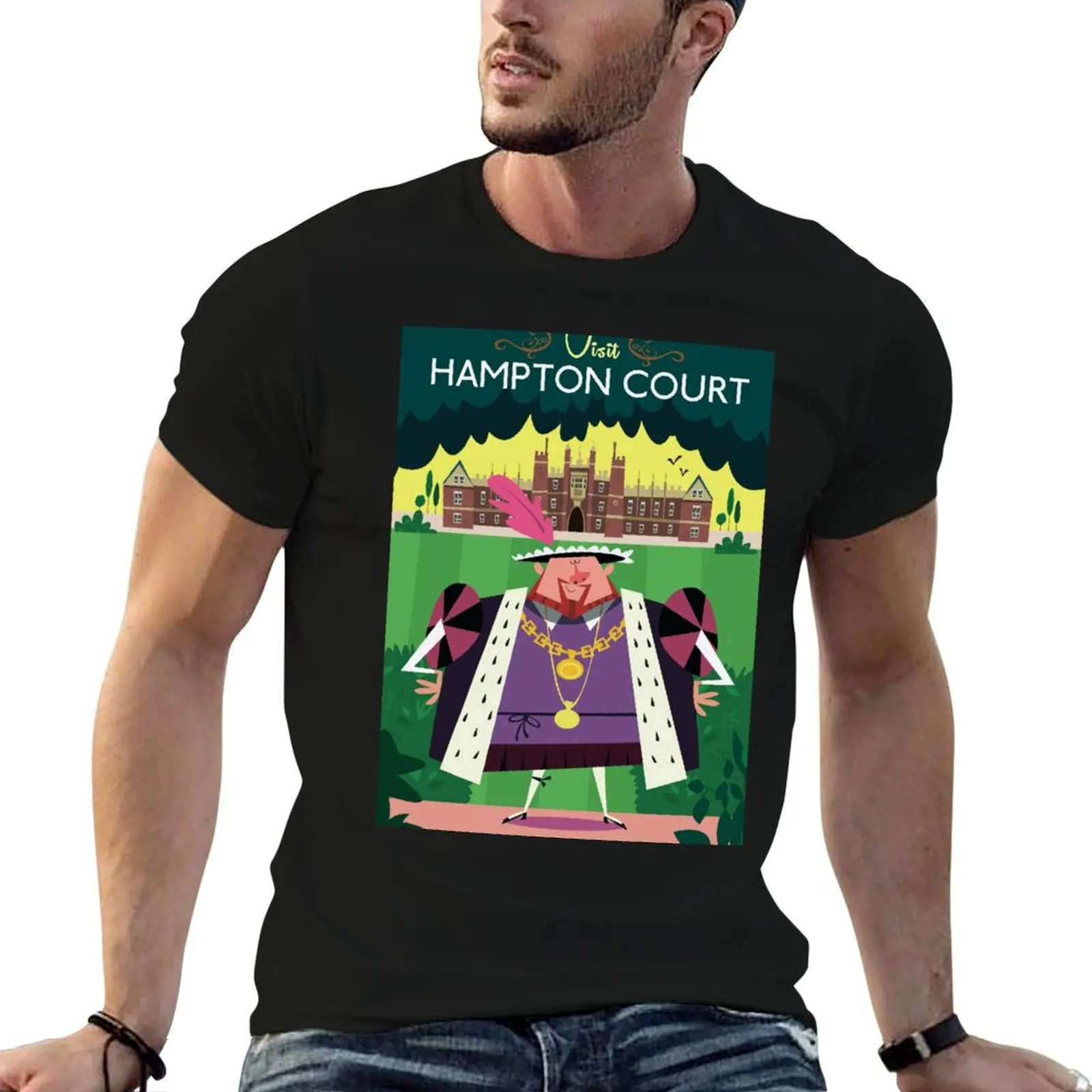 Hampton Court poster T-Shirt Lightweight Casual Summer T-Shirt
