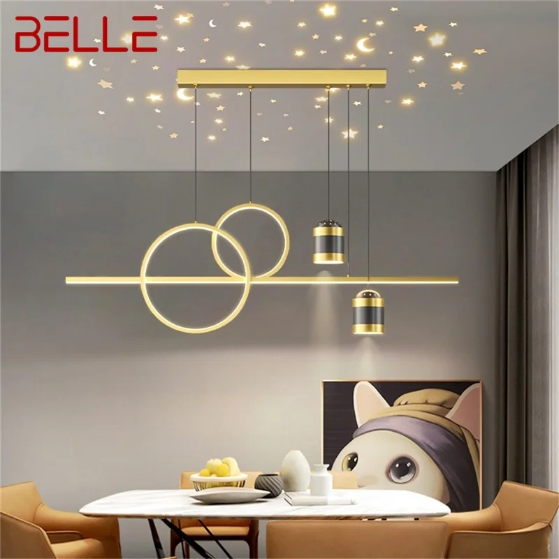 

BELLE Nordic Pendant Lamp Creative LED Vintage Fixtures Decorative for Home Living Dinning Room Gold Chandeliers