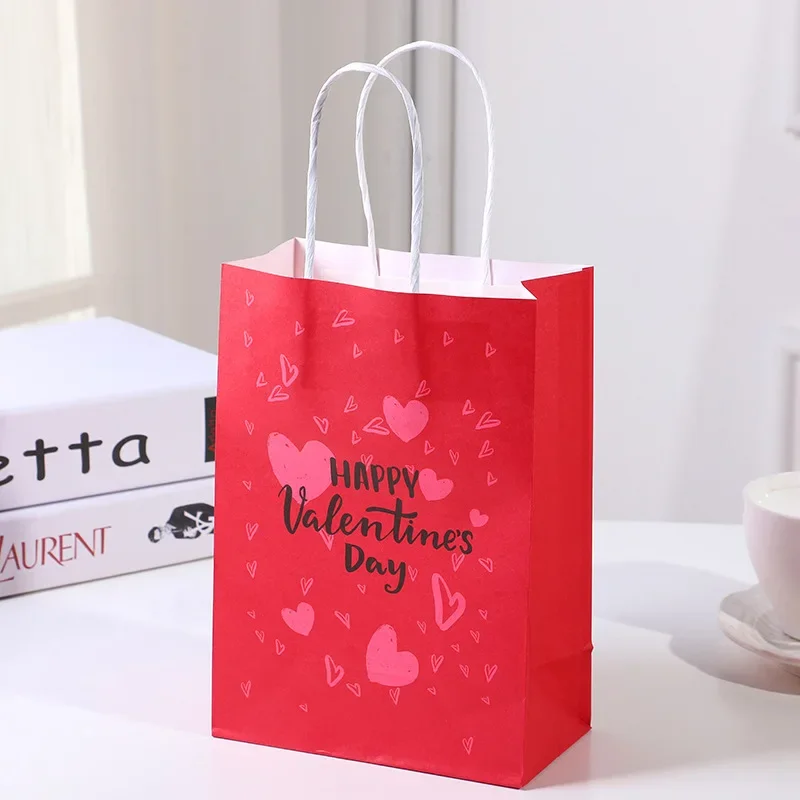 26 sacchetti per confezioni regalo in carta kraft per San Valentino, cuore d'amore rosa, sacchetti per regali di compleanno, bomboniere per feste, bomboniere per gli ospiti