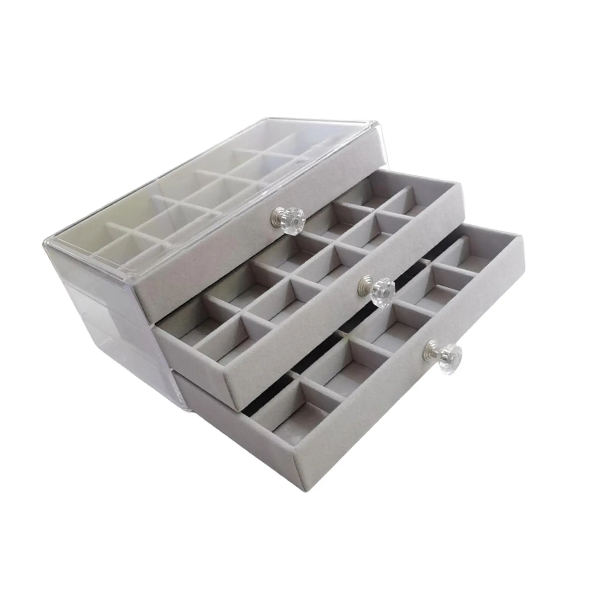 

Jewelry Box Display Stand Earring Display Case Flannel for Women Girls