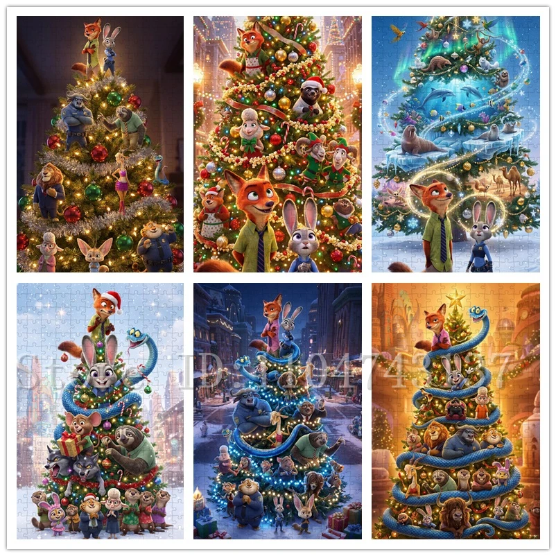 

108/300/500/1000 Pieces Zootopia Puzzles New Years Unique Gifts Disney Cartoon Jigsaw Puzzles Handmade Toys & Hobbies