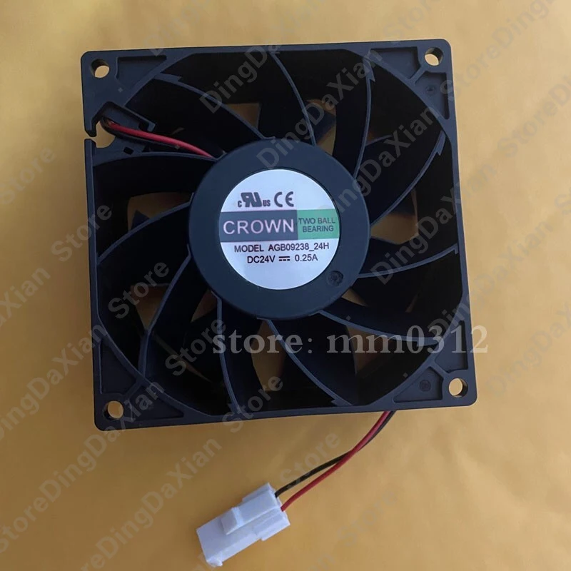 

x For CROWN AGB09238-24H 9cm9038 24V 0.25A 2-wire double ball cooling fan new