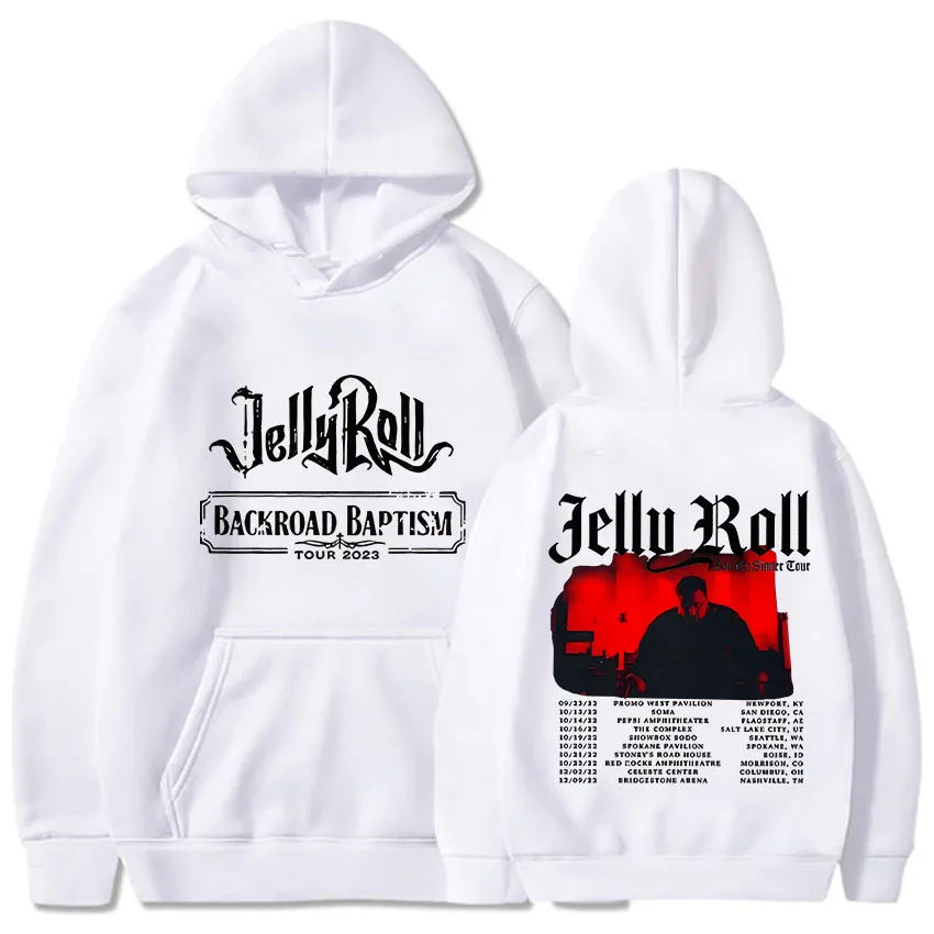 Jelly Roll Hoodies for Autumn/Winter Hip Hop Comfortable Sweatshirt Long-sleeved Gothic Grunge Clothes Sudaderas Fleece Hoody