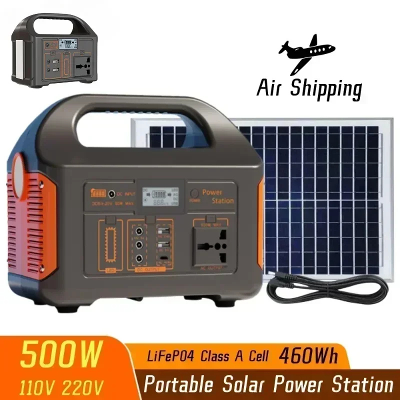 new product 500W Portable Power Station Power Generator 220V 460Wh Solar Panel Outdoor Emergency Solar Power Bank for Camping