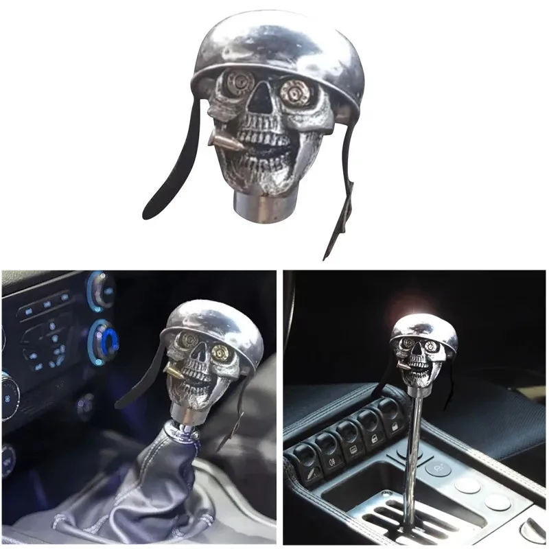 2024 Vintage Skulls Soldier Grip-Handcrafted Gear Shift Lever Resin Skull Skeleton Style Car Auto Shifter Handle Knob Decoration