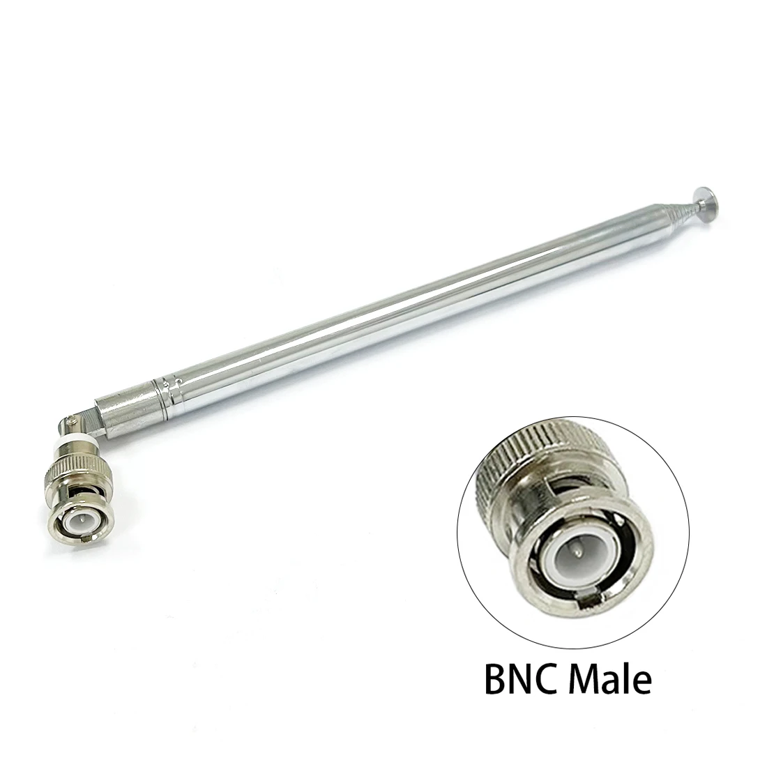 Telescopic Antenna 10 Sections SMA BNC TV F Male Flat Inner Universal Connector for FM Radio Remote Control Aerial 1.2m