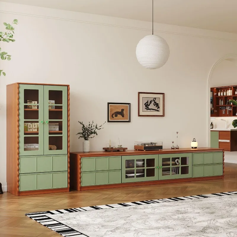 Bauhaus TV cabinet, solid wood living room furniture in the ancient style floor c