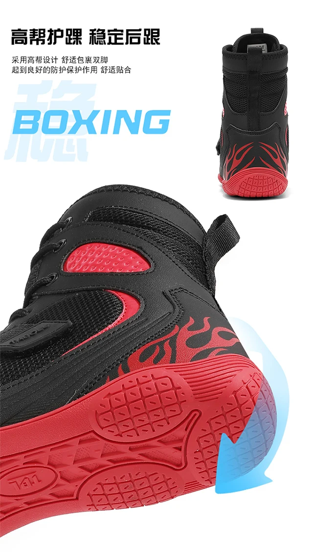 

Hot new very lightweight and comfortable unisex professional wrestling shoes high intensity training boxing sneakers