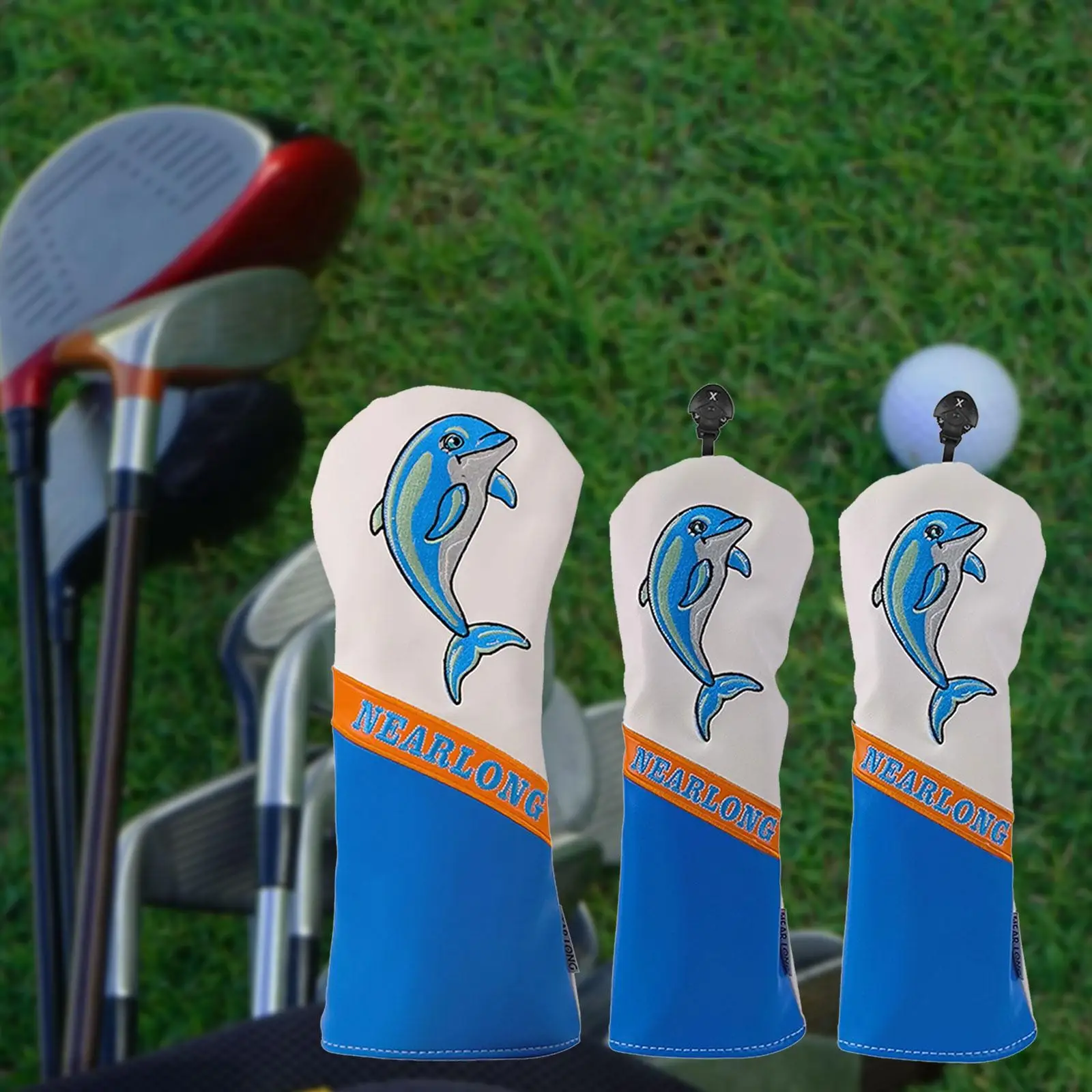 

3x Golf Club Head Covers Set Lightweight Scratchproof Waterproof with Tags