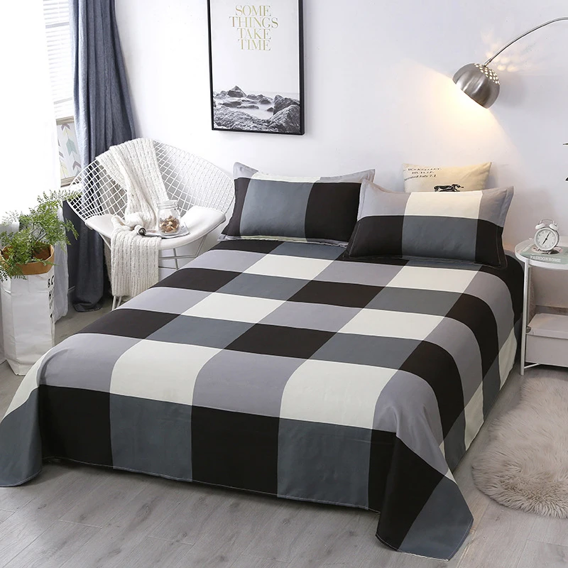 Bed Linen Skin-Friendly Brushed Double Bed Sheet Set Single Piece Suitable for Home Hotel Dormitory 220×230cm